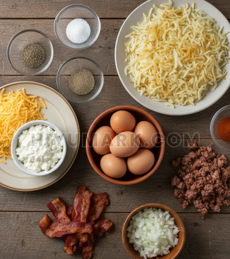Ingredients for Amish Breakfast Casserole
