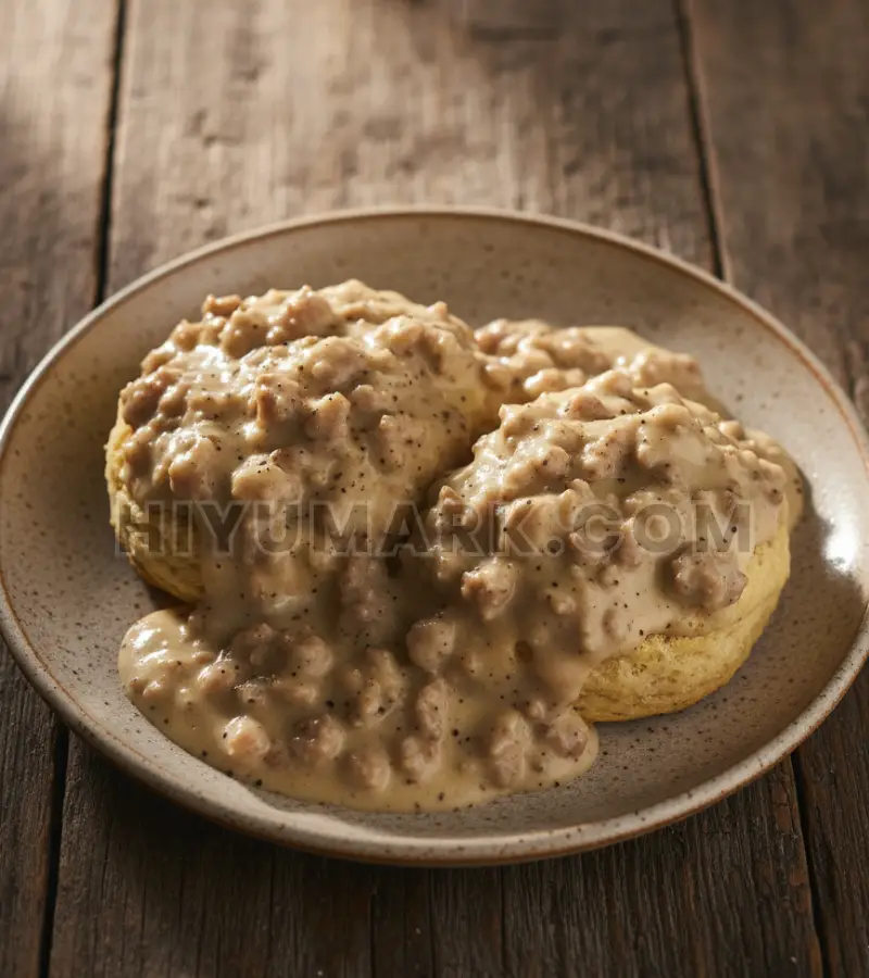 Amish Sausage Gravy Thick, Creamy, and Made for Soaking into Biscuits